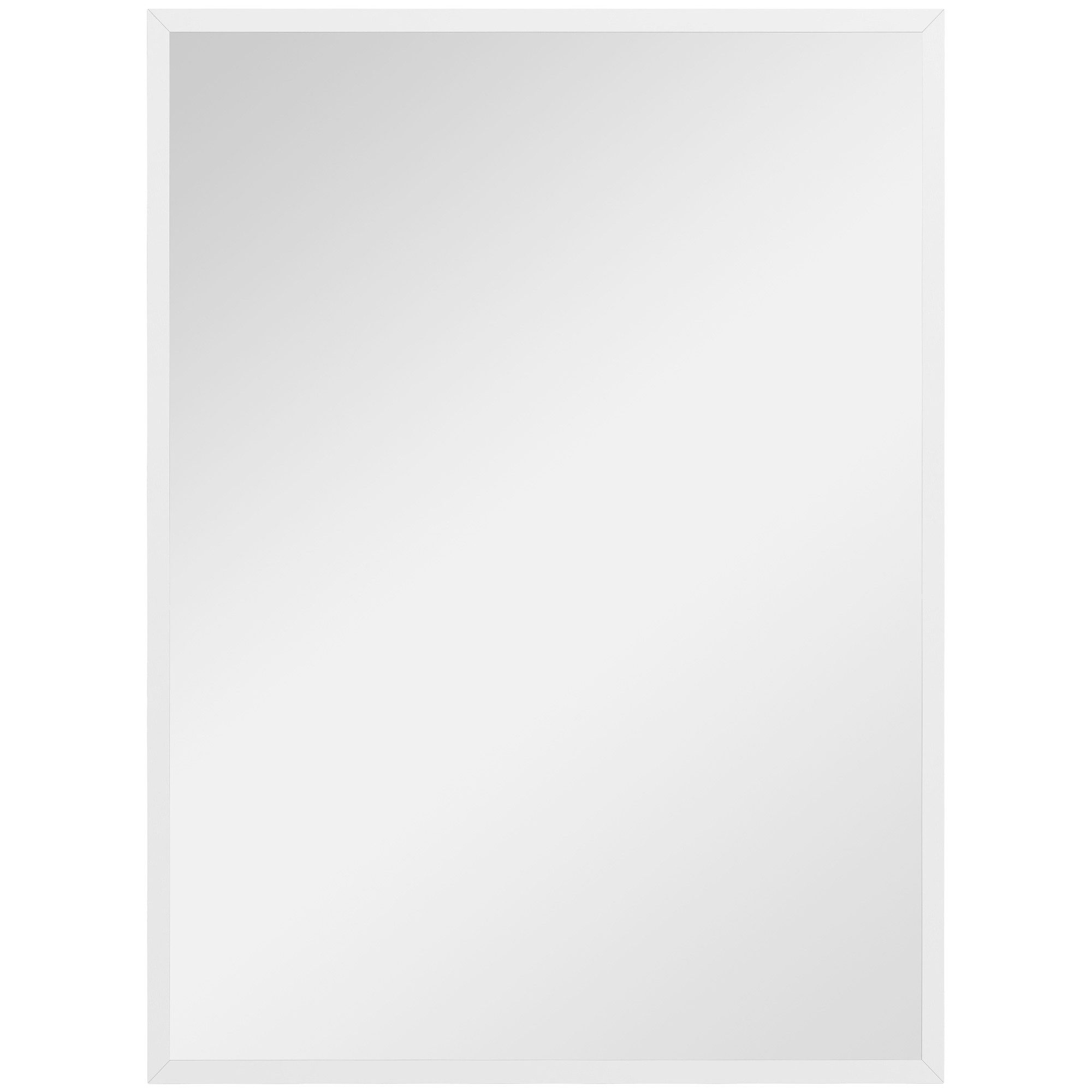 HOMCOM Wandspiegel Rechteckig Spiegel Dekorativ 60 x 80 cm (Badezimmerspiegel, 1-St., Dekorativer Hängespiegel), für Schlafzimmer Badezimmer Wohnzimmer Flur Weiß