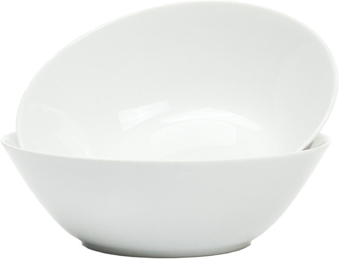 Retsch Arzberg Schale Servierschale HEIKE WEISS 25 cm, Set 2-teilig, rund Porzellan, Porzellan, (Set, 2-tlg), Formschöne Servier- & Beilagenschalen im 2er Pack – edel & zeitlos -