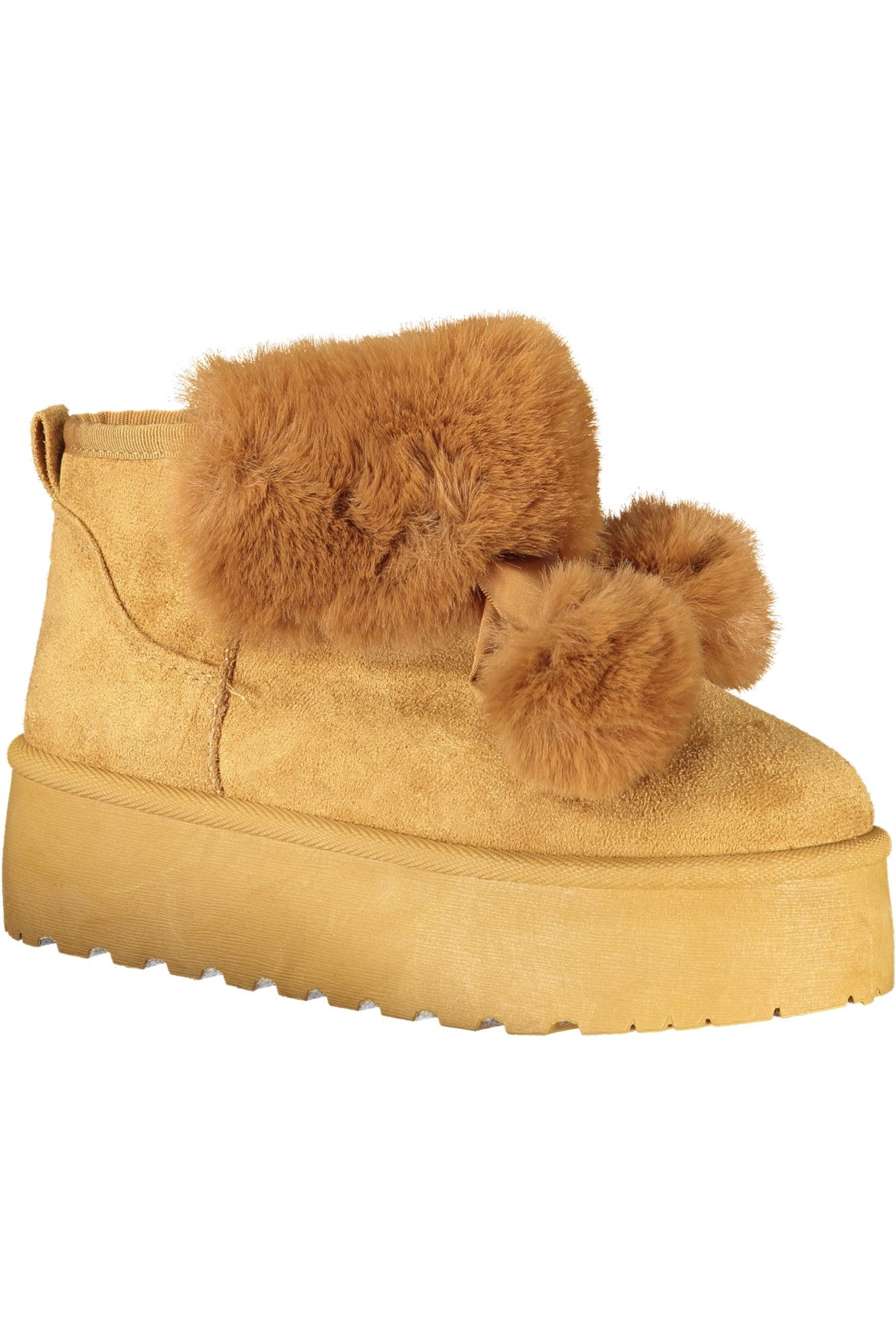 Laura Biagiotti Stiefelette Damenstiefel Braun mit Fell, Pom Pom, Stickerei &