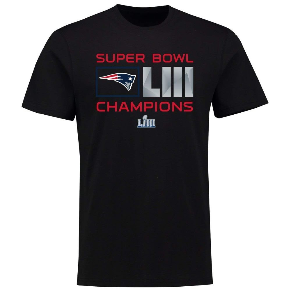 Extra NFL Point Champions Fanatics PATRIOTS Super Bowl NEW LIII 2019 ENGLAND Fanatics Print-Shirt T-Shirt