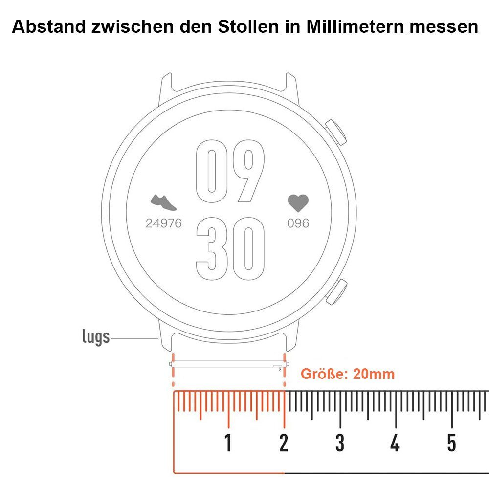 MOUTEN Uhrenarmband Edelstahlarmband 08 Linie Huawei Ersatz GT3 DW Armband, 22