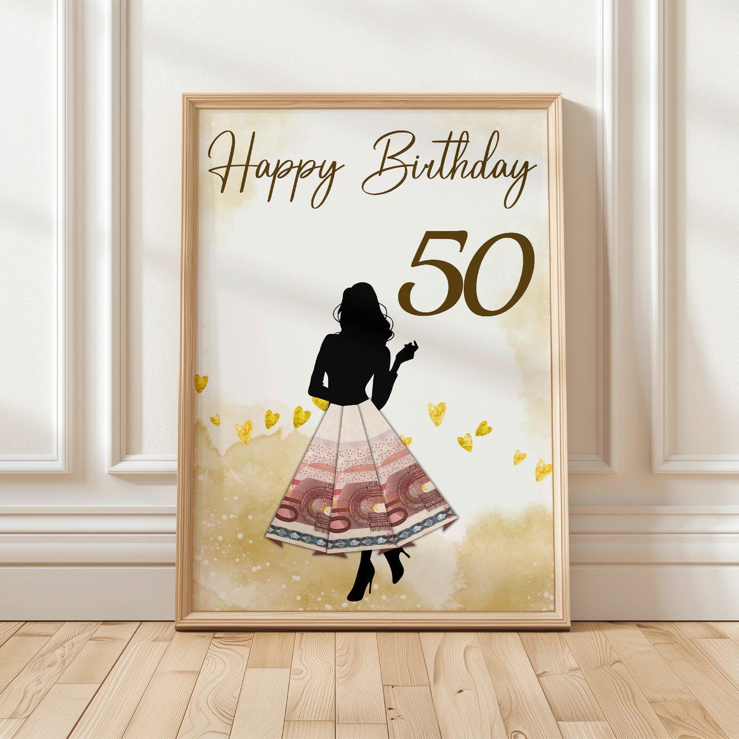 Tigerlino Poster Geldgeschenk Geburtstag Frauen Geburtstagsgeschenk Freundin Karte, 13 18 20 30 40 50 60 70 Geburtstag