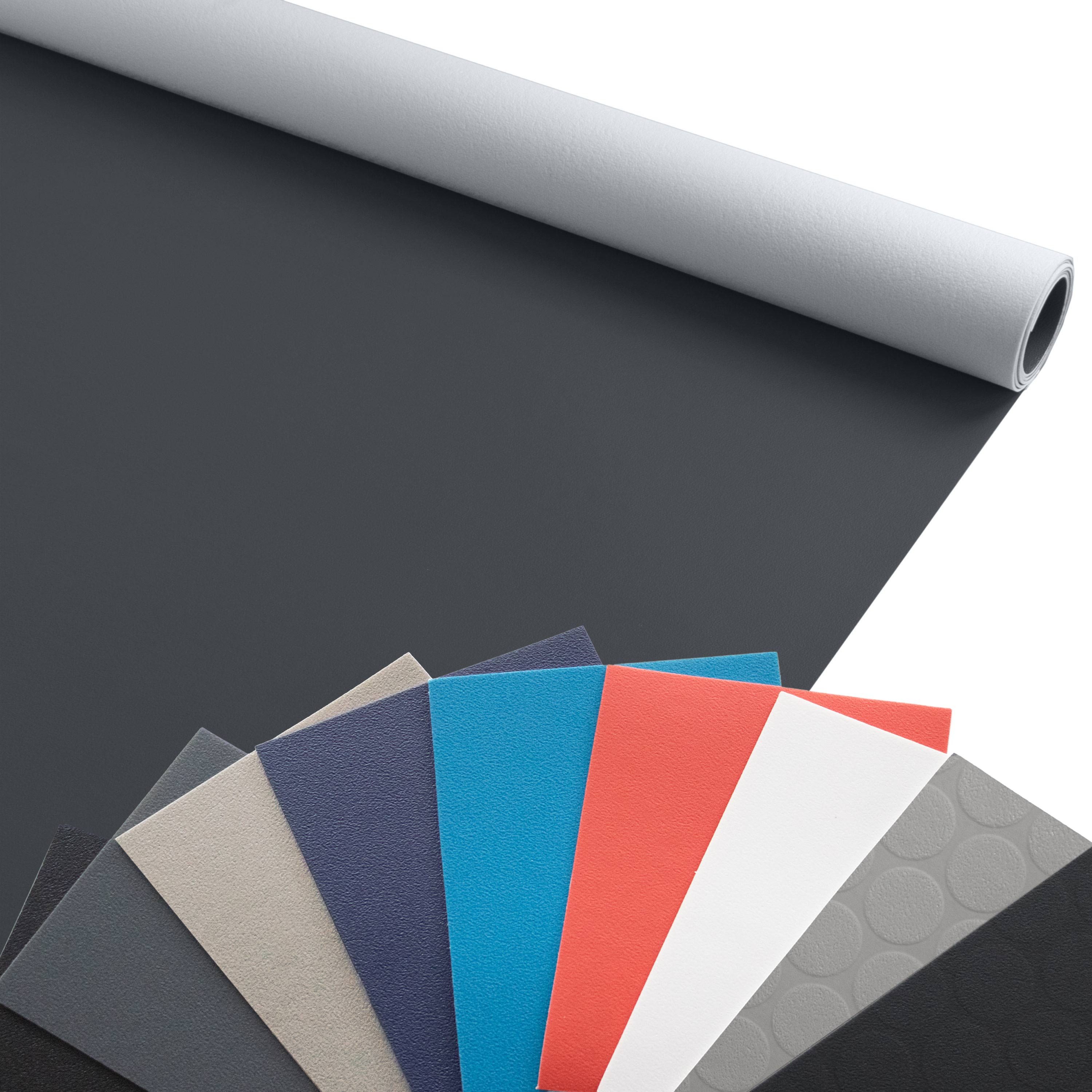 Primaflor-Ideen in Textil Vinylboden PVC Bodenbelag EXPOTOP Anthrazit 2,00m x 0,50m Robust, Starke Nutzschicht