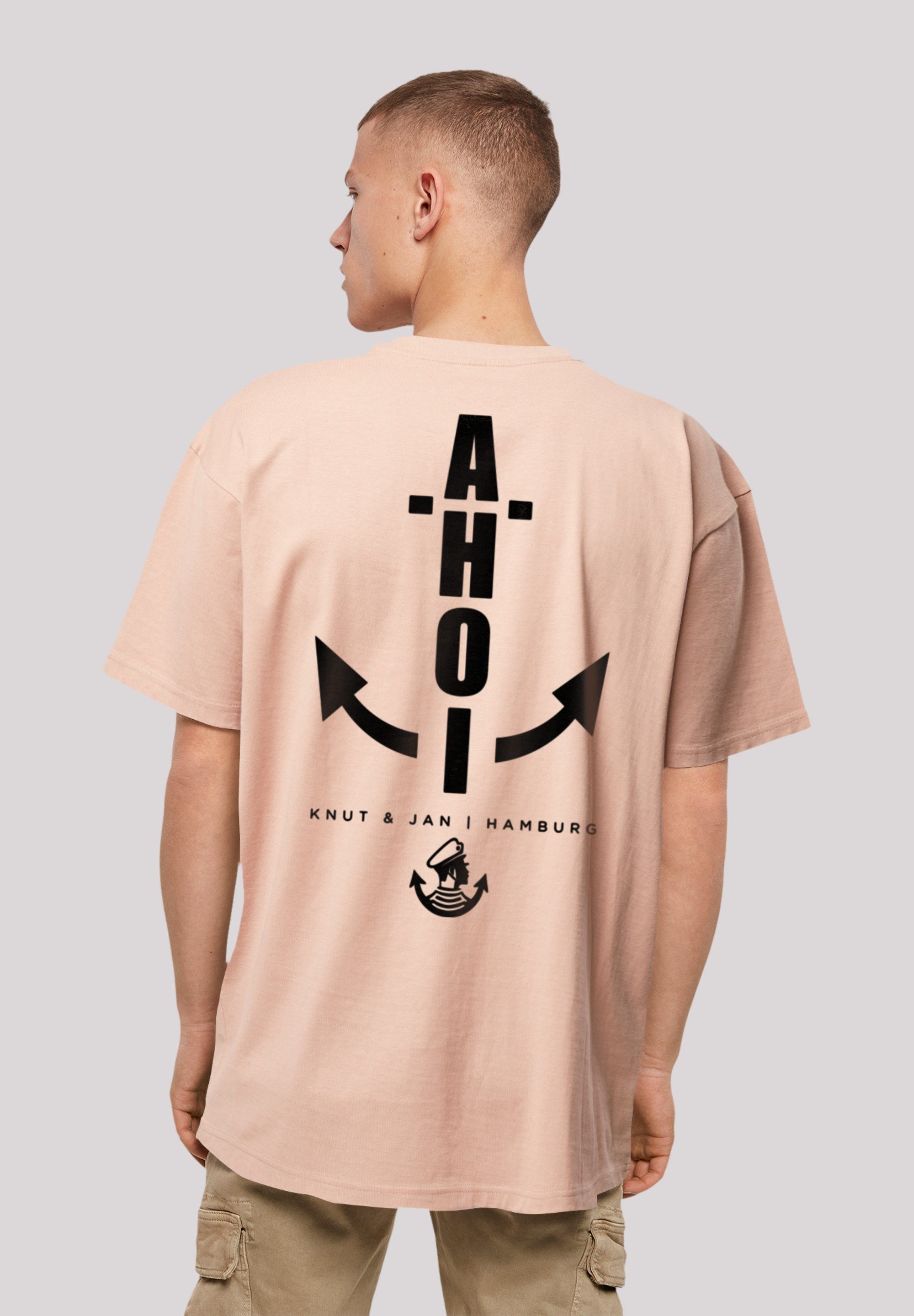 F4NT4STIC Ahoi Oversized Anker amber & Hamburg Jan Knut Print T-Shirt T-Shirt