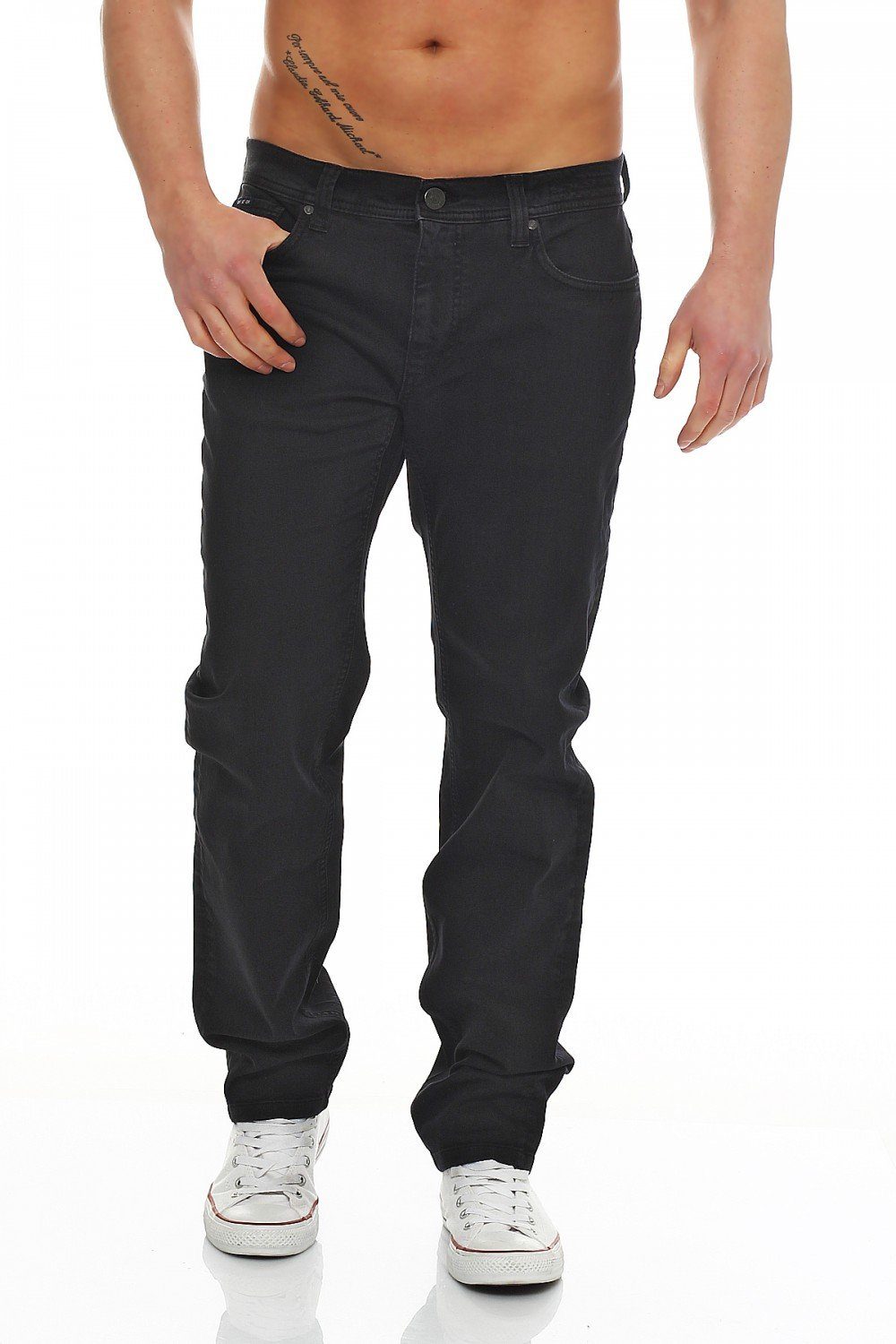 Big Seven Regular-fit-Jeans Big Seven Matt Black Antic Regular Fit Herren Jeans