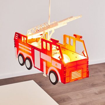 hofstein Pendelleuchte »Molare« rotes Feuerwehrauto als Hängelampe aus Kunststoff, ohne Leuchtmittel, 2xE27 max. 13 Watt, Feuerwehr Hängeleuchte, auch