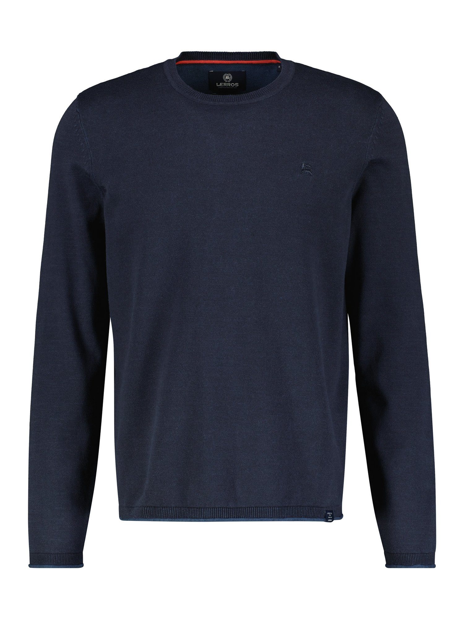 Strickpullover Rundhalspullover, Flachstrick