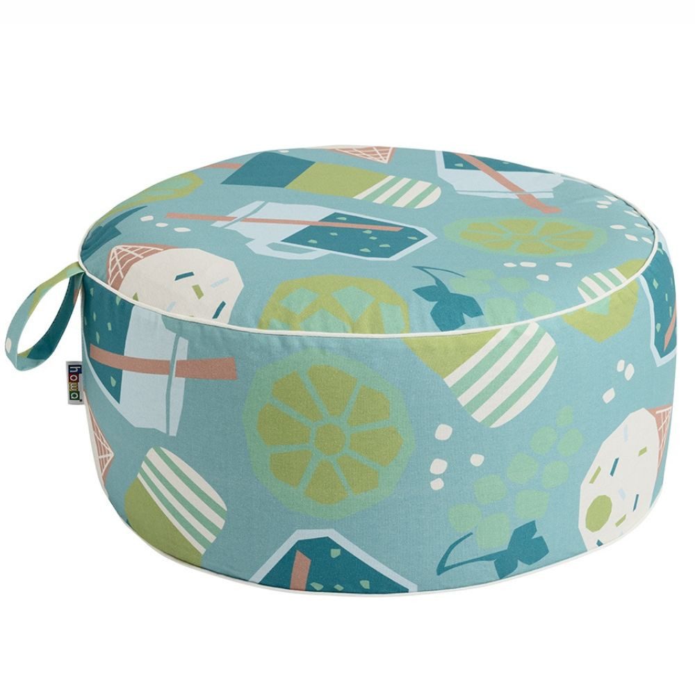 howa Bodenkissen colorful blue, Sitzhocker Sitzkissen Outdoor aufblasbar, Pouf Hocker, Ø 55cm H 25 cm