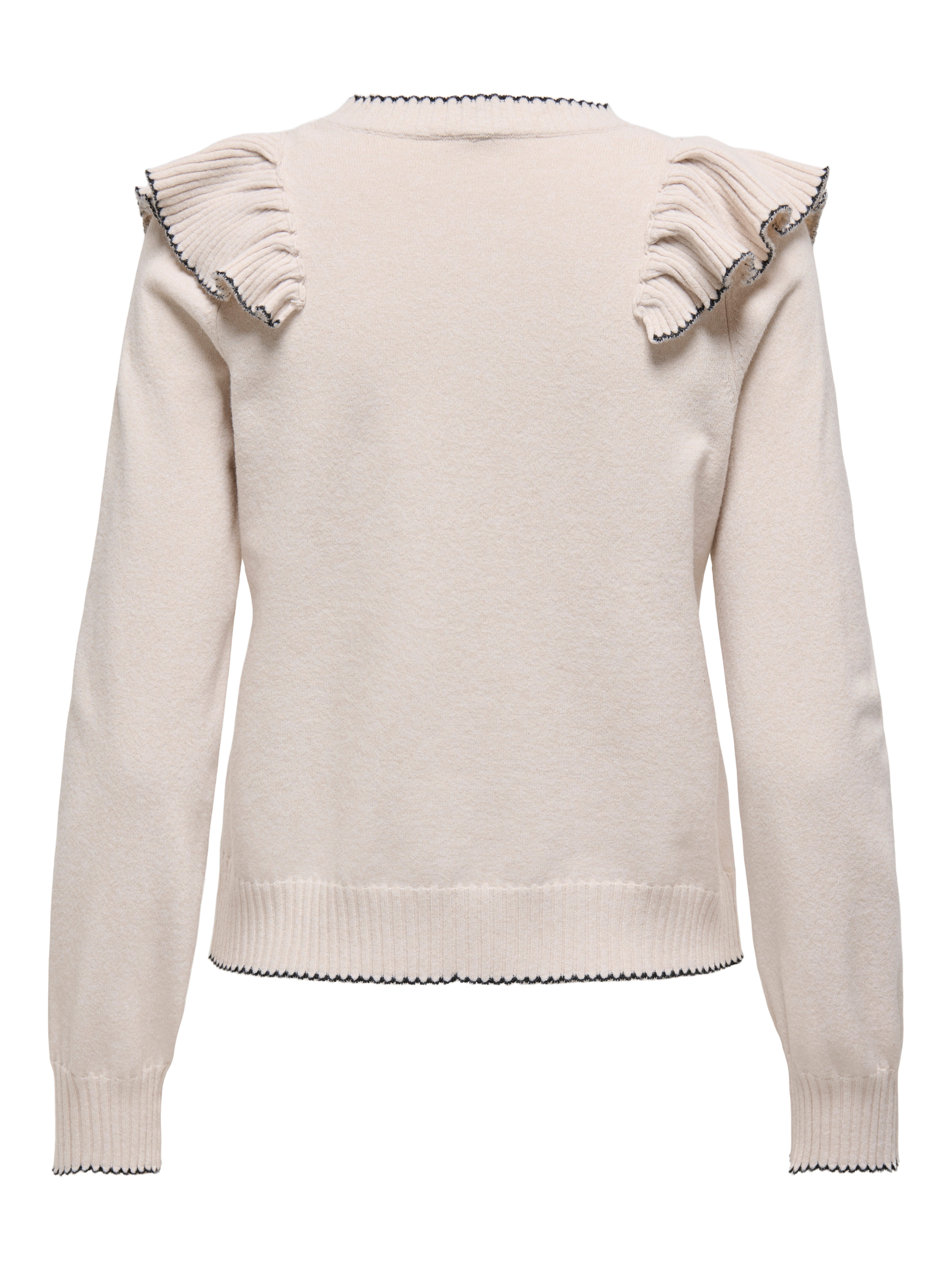 ONLY Strickpullover ONLAMA LIFE LS O-NECK RUFFLE CC KNT günstig online kaufen