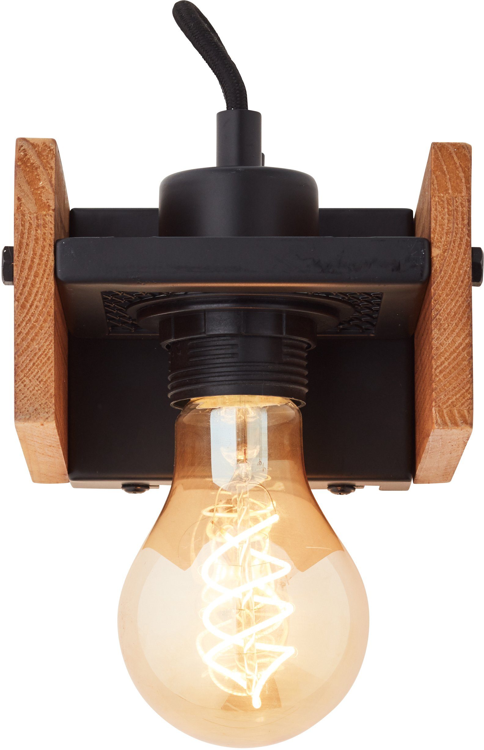 Brilliant Wandleuchte Calandra, ohne Leuchtmittel, 1 x E27, 42W, schwarz/holzfarbend