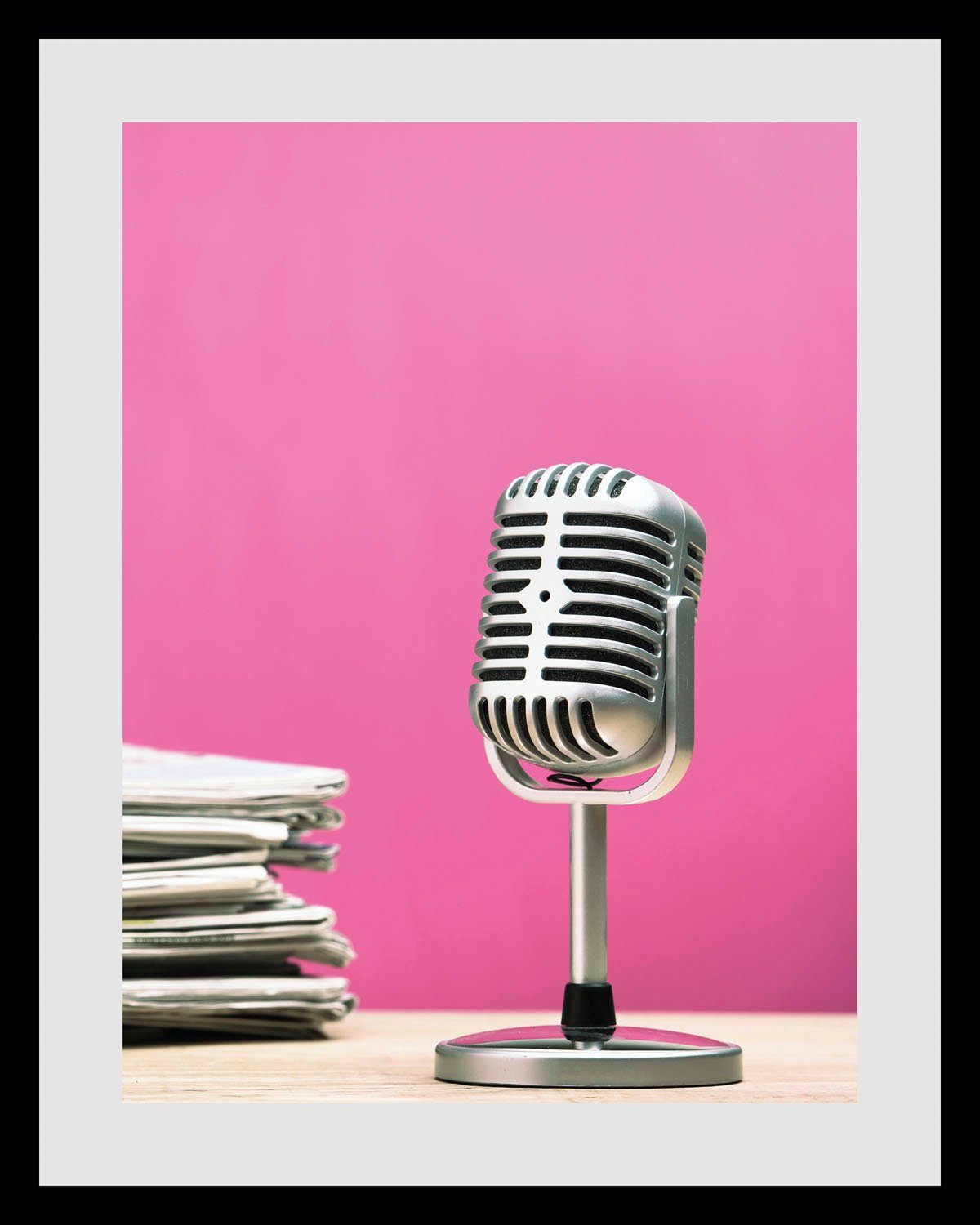 queence Bild ON AIR, Technik, historische Ereignisse (1 St), HD Premium Poster-Druck inkl. Holzrahmen