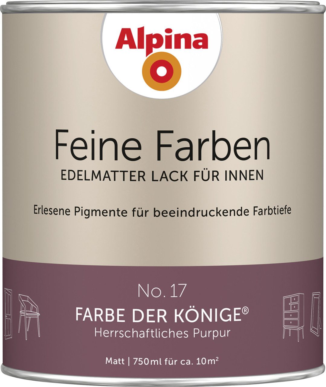 Alpina Wandfarbe Alpina Feine Farben Lack No. 17 Farbe der Könige -