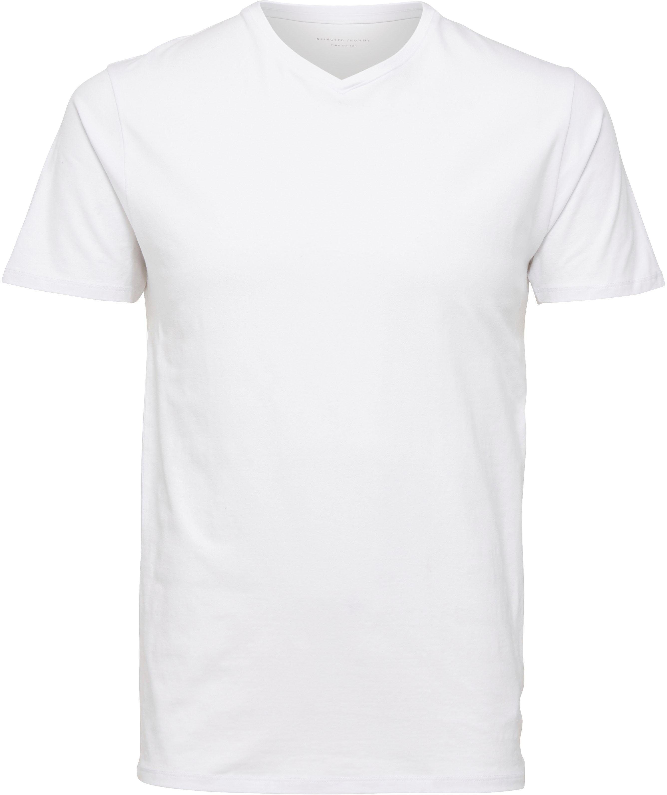 Perfekte HOMME Elasthananteil Passform V-Shirt, durch den SELECTED V-Shirt Basic