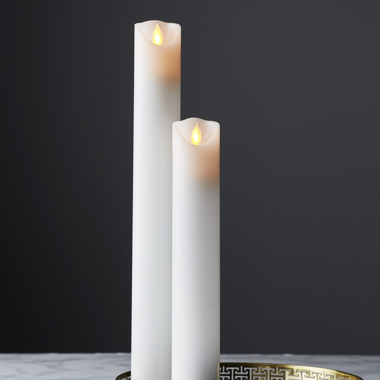 STAR TRADING LED-Kerze Stumpenkerze Taufkerze Kirchenkerze Echtwachs H: 40cm Timer weiß