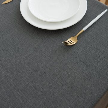 Simurq Tischdecke Wasserabweisend, Leinenoptik Tischdecke Abwaschbar - Lotuseffekt (Pflegeleicht & fleckenabweisend Tischdecken, Tischdecke Rund - Tischtuch Table Cloth)