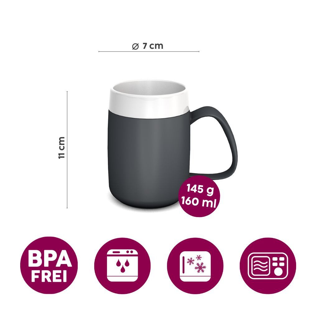 Ornamin Schnabelbecher Becher mit Trink-Trick mit Schnabelaufsatz/Trinkaufsatz, 2-tlg., Kunststoff, Trinkhilfe l Alltagshilfe l bruchstabil l BPA-frei l Made in Germany
