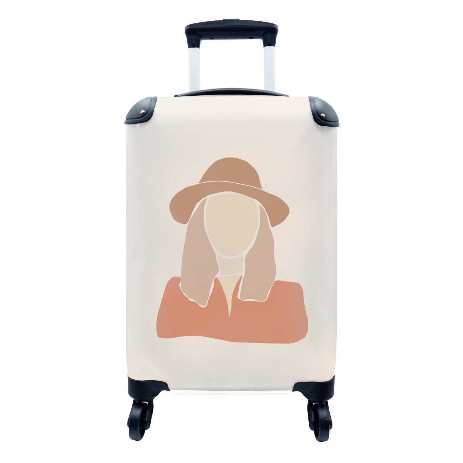 Reisetasche - 4 Frau - für MuchoWow Rollen, Trolley, Reisekoffer Ferien, Handgepäckkoffer Handgepäck Hut, rollen, mit Pastell