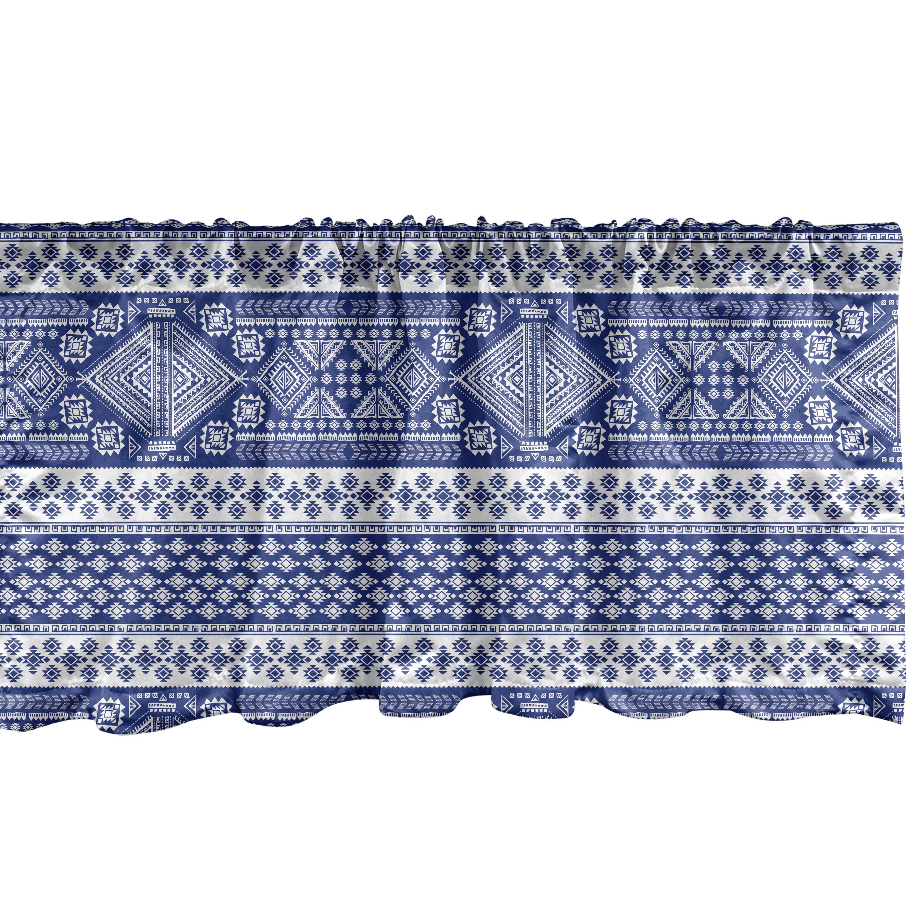Scheibengardine Vorhang Volant für Küche Schlafzimmer Dekor mit Stangentasche, Abakuhaus, Microfaser, Mexican Drucken Horizontal Ethnic Art