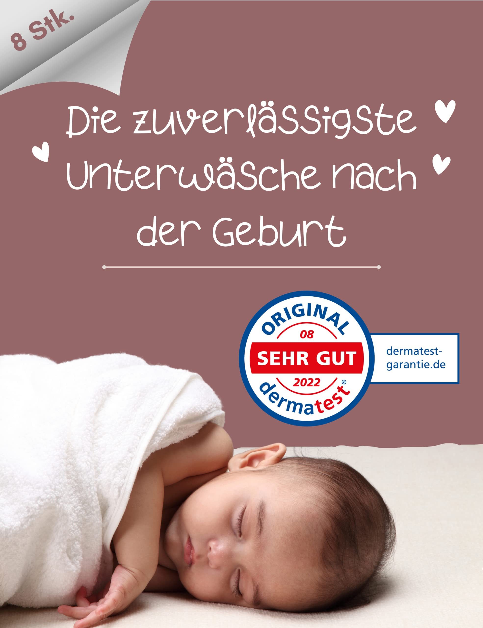 Mrs. Mum Schwangerschaftsslip Wochenbett Unterwäsche I Netzhosen Wochenbett, Schwangerschaft (8er Set) Wöchnerinnen Slips zur Fixierung von Wochenbett Binden nach Geburt