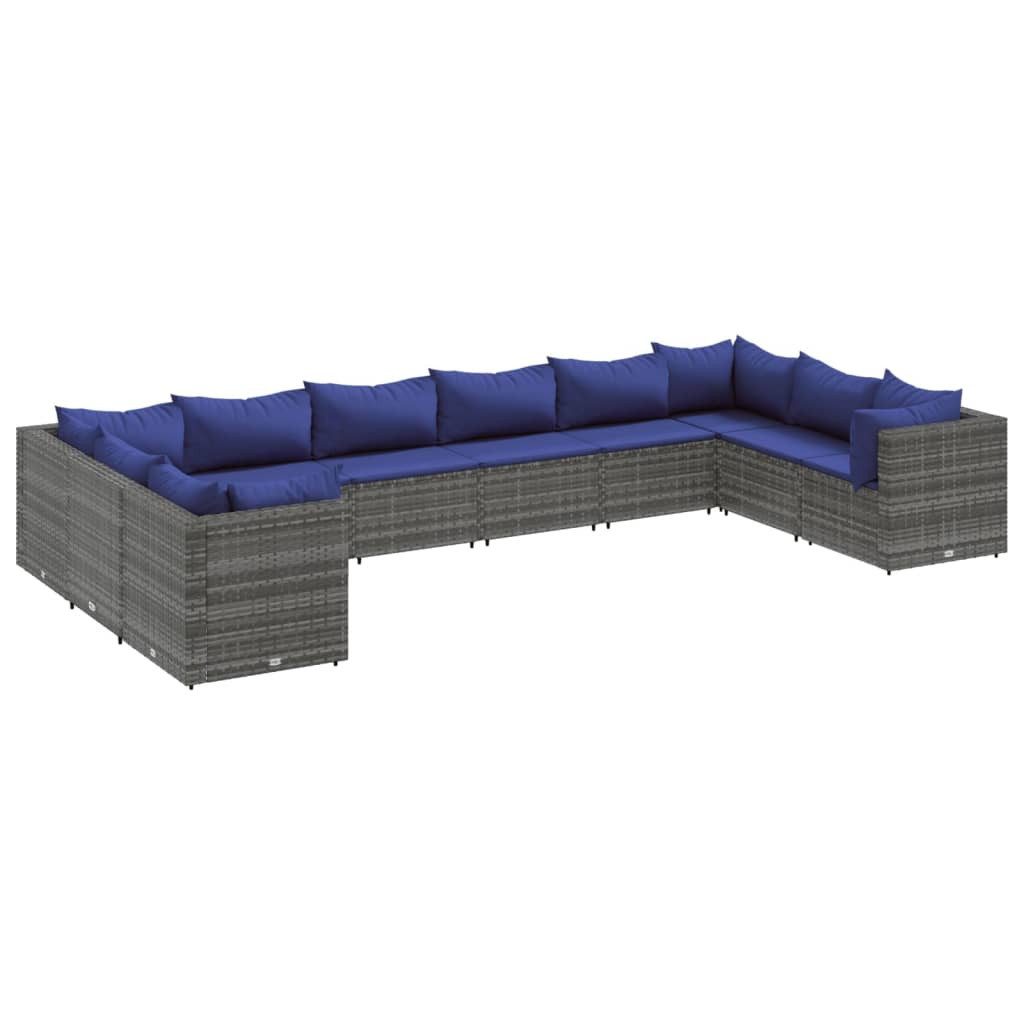 vidaXL Gartenlounge-Set 10-tlg. Garten-Lounge-Set mit Kissen günstig online kaufen