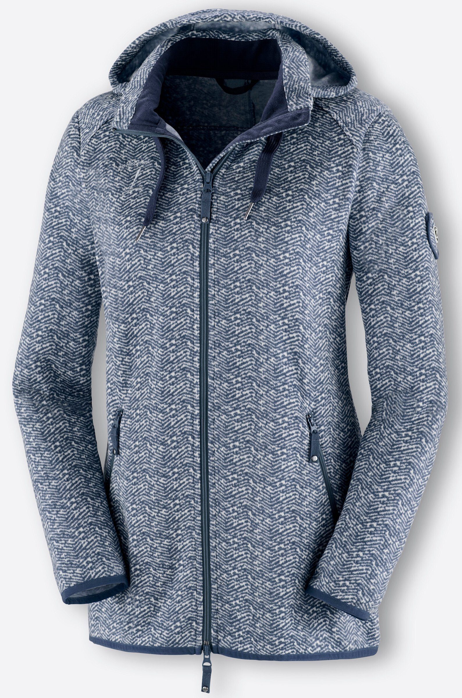 Fleecejacke Strickfleece-Jacke Langarm