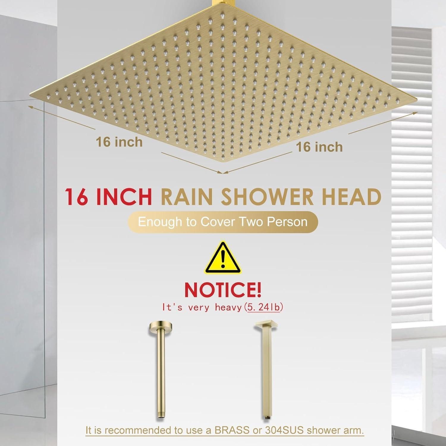 LuxusKollektion Regenduschkopf Duschkopf 40CM Gold 304 Edelstahl 324 Anti 40CM Gebürstetes Gold