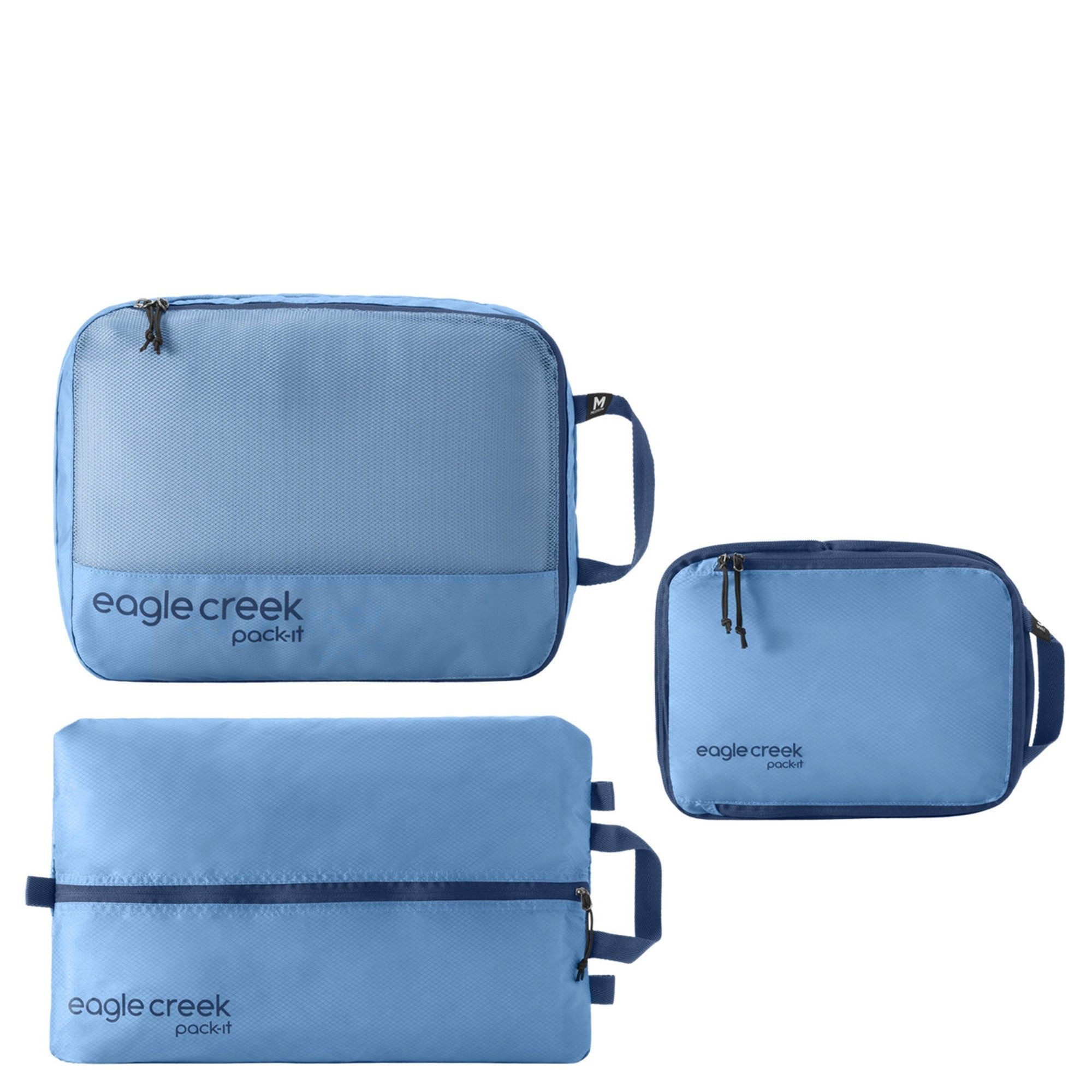 Eagle Creek Kofferorganizer Pack-It Essentials Set 3tlg. - Packsack (blue dawn)