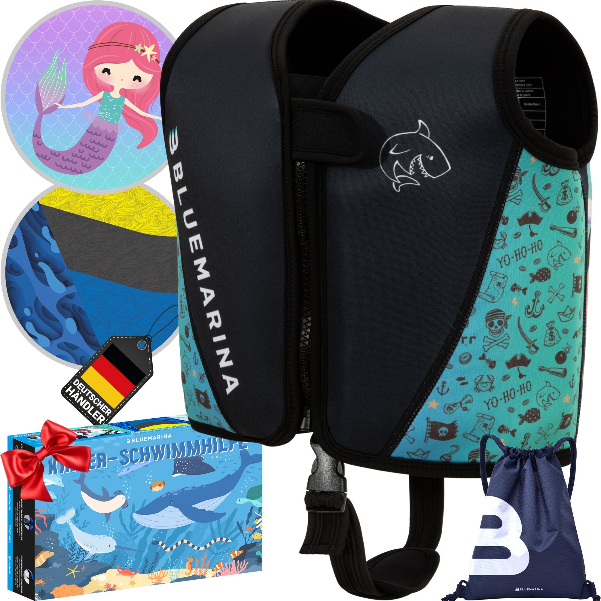 Bluemarina Schwimmweste für Kinder - Verschiedene Größen von Kleinkind bis Baby, Schwimmlernhilfe - Schwimmhilfe - Schwimmflügel - 1-9 J.