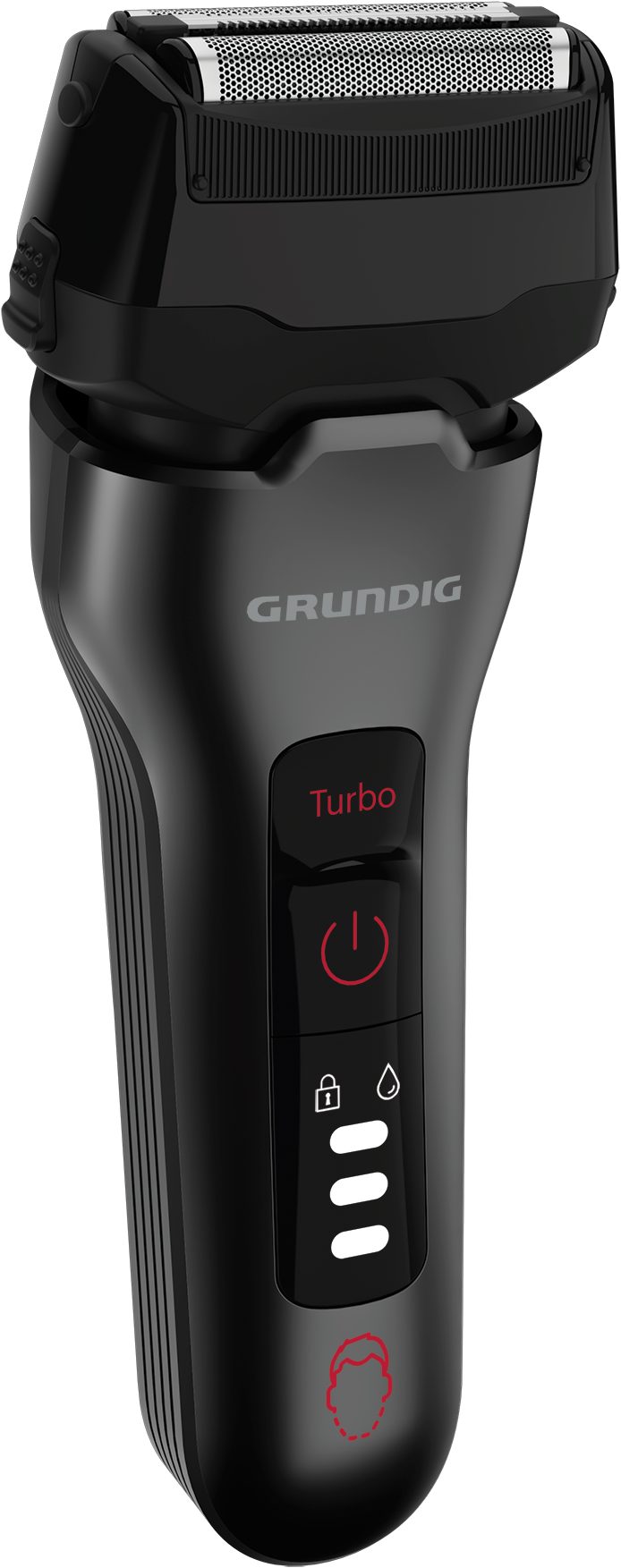 Grundig Elektrorasierer Herrenrasierer MS 8330, Aufsätze: 1, ausklappbarer Langhaarschneider, Profi‑Rasierer mit BeardCare Sensor, 3‑fach System & Turbo‑Modus – Bild 4 von 5
