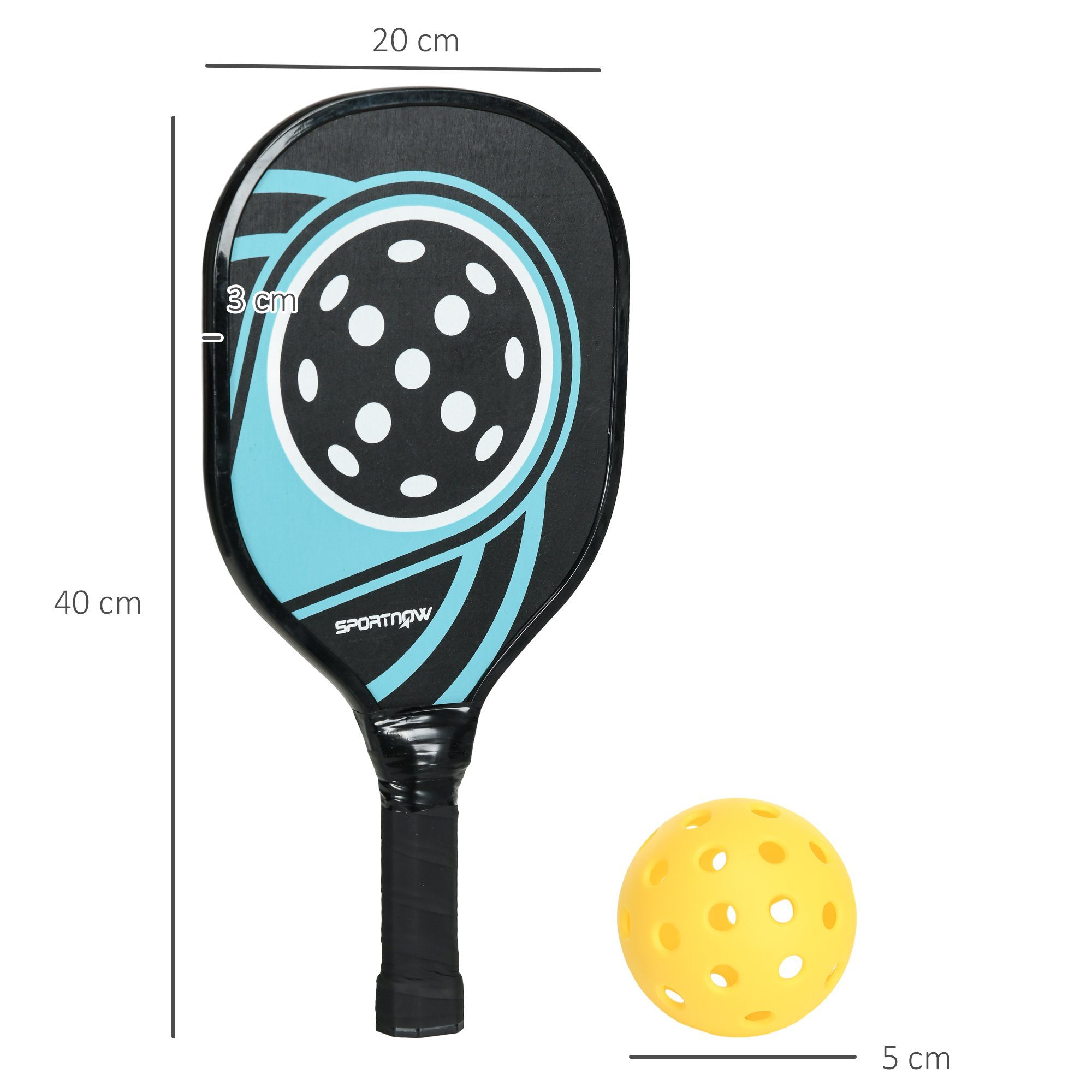 SPORTNOW Pickleballschläger Pickleball Paddles Schläger Set, Pickleball Paddles Set, (8-tlg., Pickleball-Set), mit 4 Pickleball-Schlägern, 4 Bällen