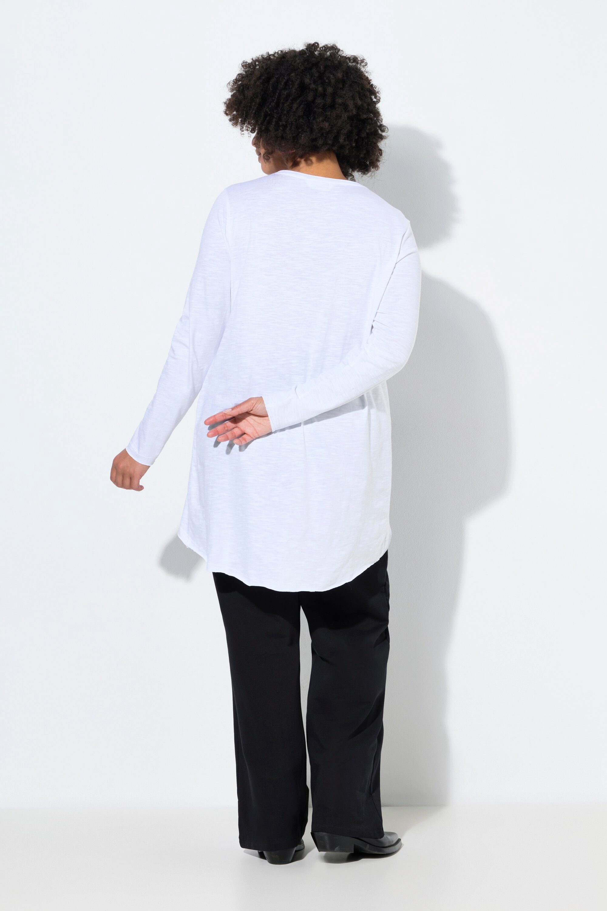 Angel of Style Longshirt Langarmshirt A-Linie Neon-Frotteeblumen