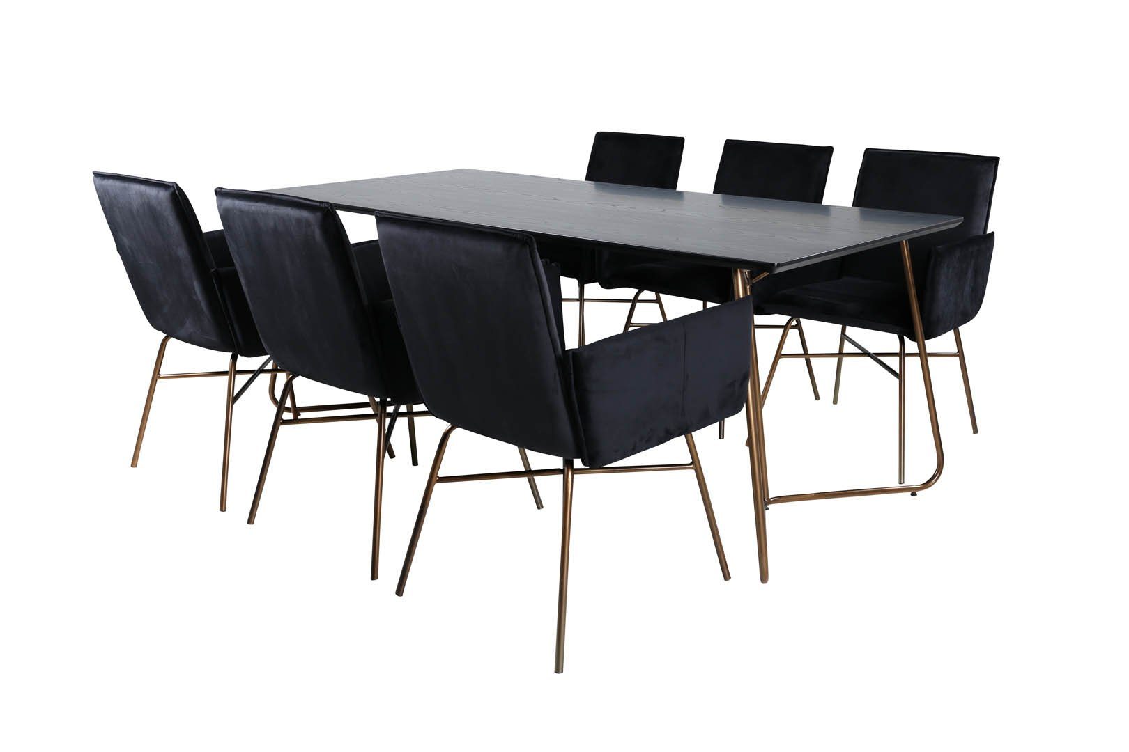 ebuy24 Essgruppe PippiCO Essgruppe Esstisch schwarz und 6 Pippi Ess, (7-tlg)