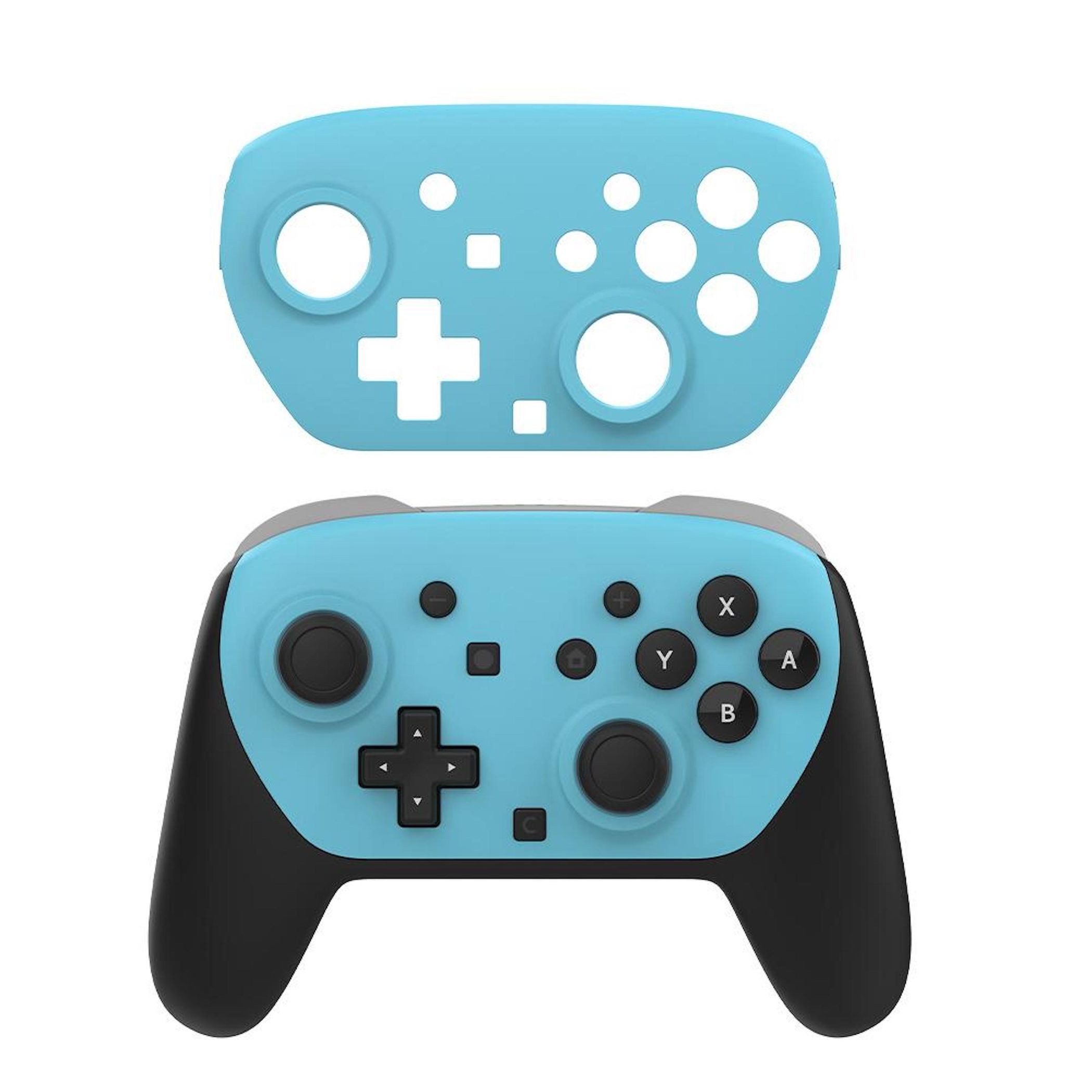 Wigento Handyhülle Für Nintendo Switch 2 2x Pro Controller Ersatz-Faceplates Matt Blau, Mattes Finish, präzise Passform, griffige Oberfläche