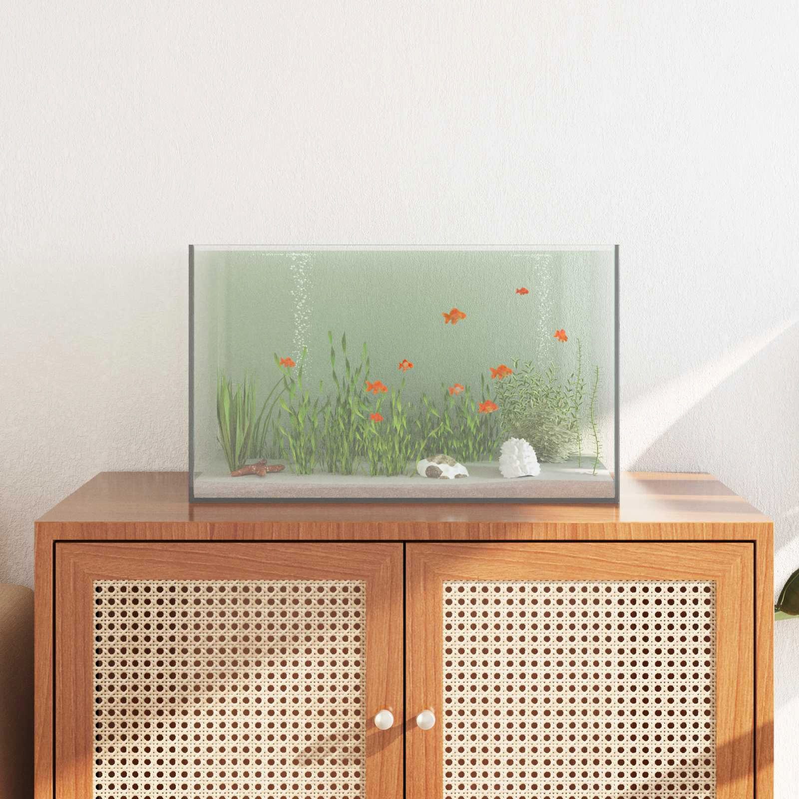 vidaXL Aquarium 50 x 30 x 30 cm Aquarium mit Speicher Weiß Glas