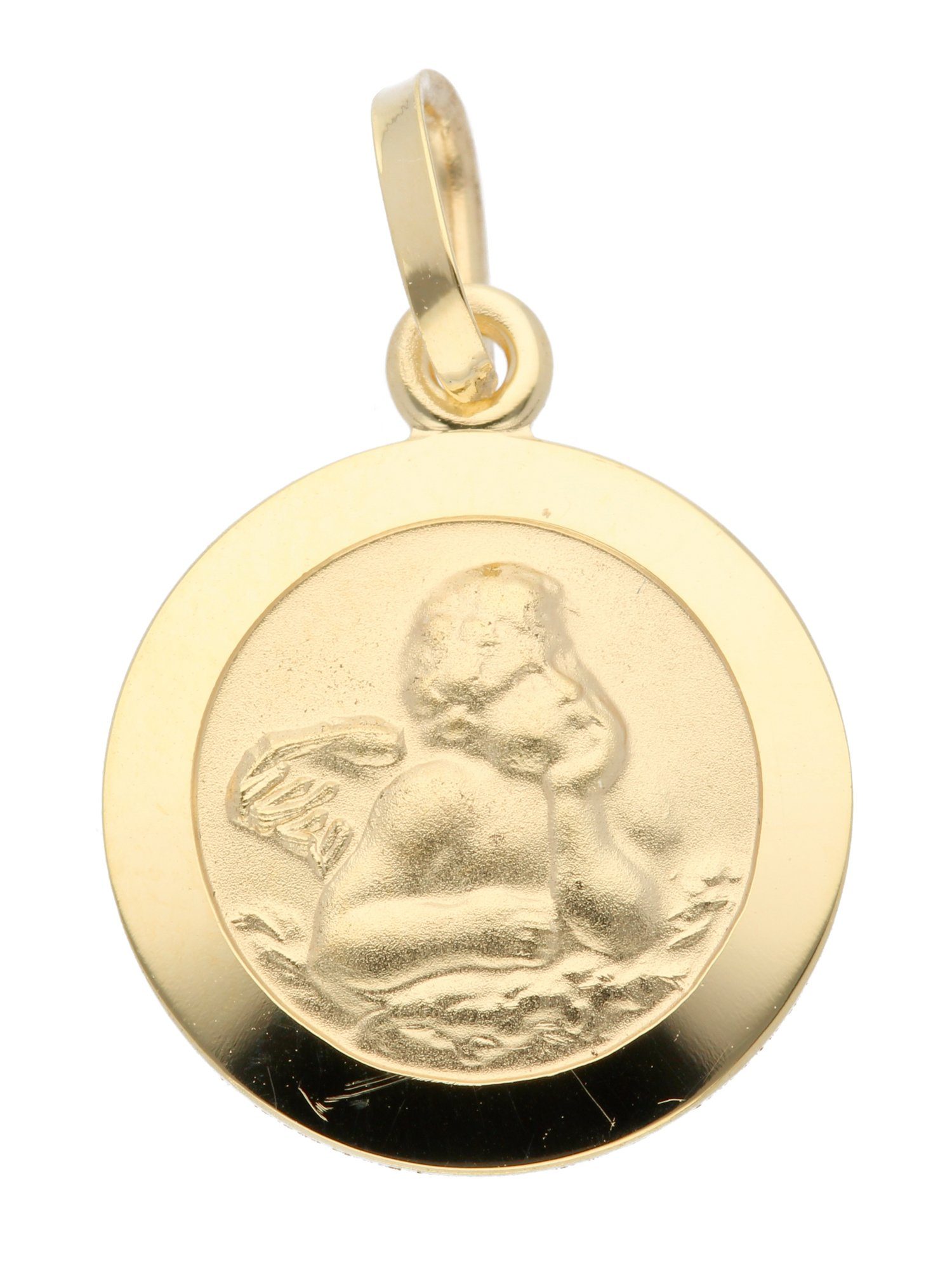 Adelia´s Kettenanhänger 333 Gold Anhänger Amor Ø 12 mm, Goldschmuck für