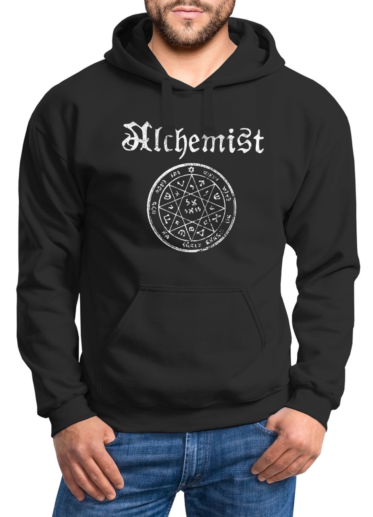 Neverless Hoodie Herren Hoodie Alchemist Symbol Vintage Alchemie Steampunk günstig online kaufen