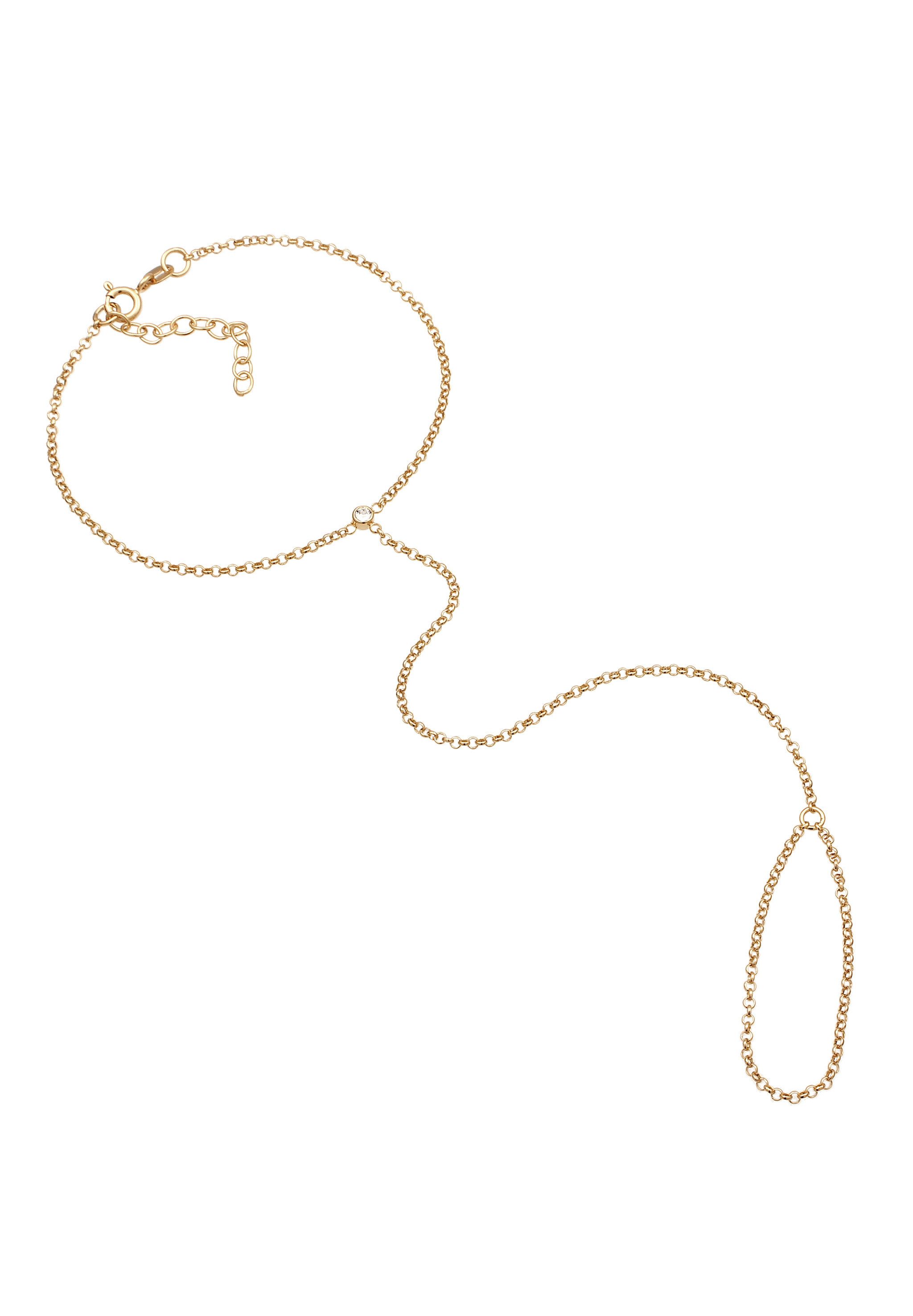 Elli Armband Handkette Weiß 925 Silber, mit Kristallen von Swarovski®