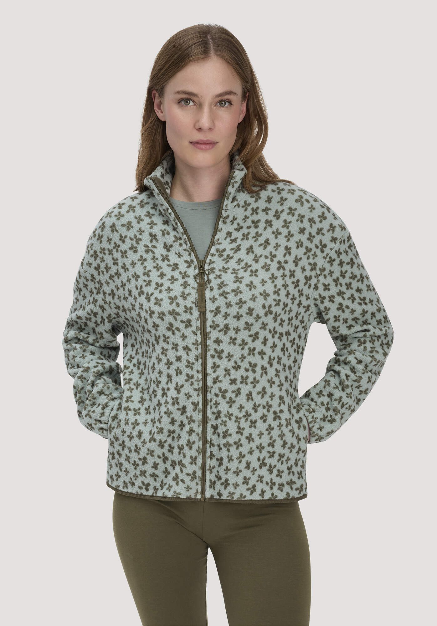 Hessnatur Fleecejacke ACTIVE LIGHT aus reiner Bio-Baumwolle (1-St)