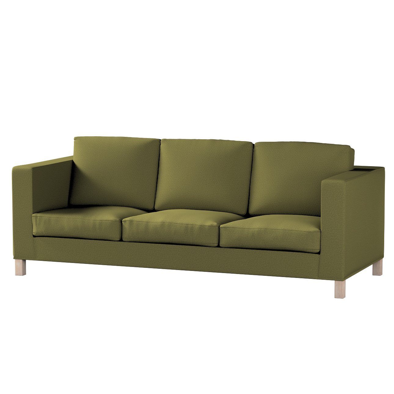 Sofa 3-Sitzer Sofahusse nicht olivgrün ausklappbar Karlanda Etna, kurz, Dekoria
