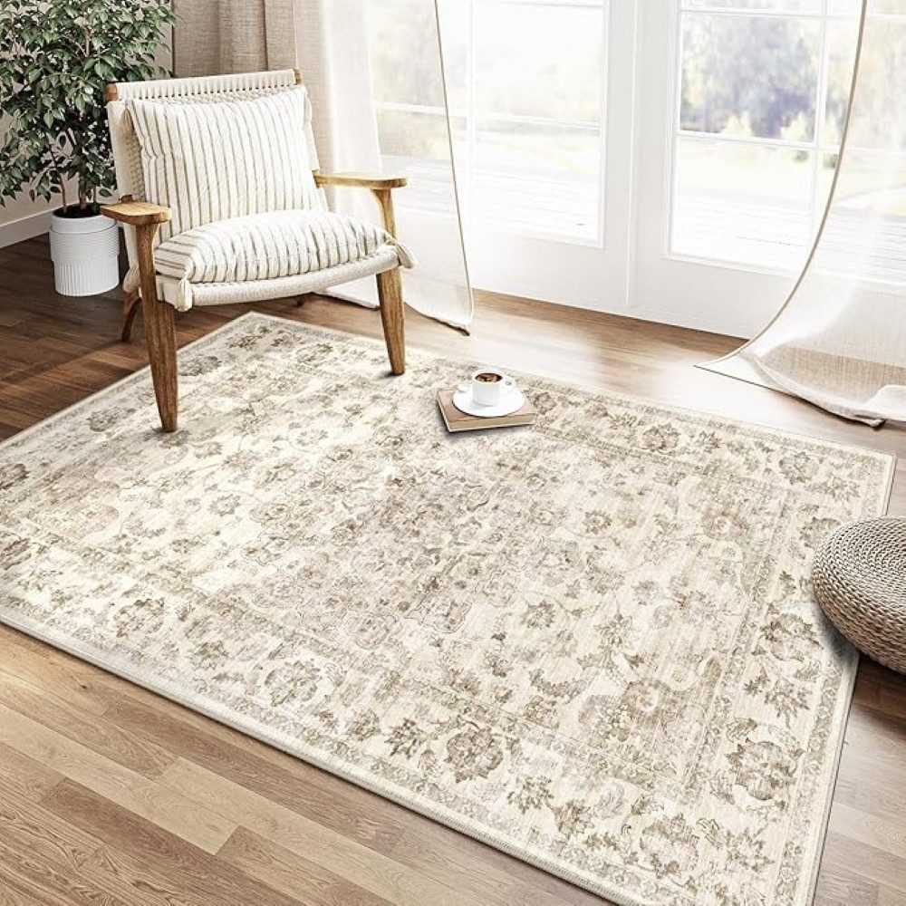 PURECOZY Teppich Wohnzimmerteppich, rutschfester Teppich, Vintage Stil, rechteckig, Höhe: 6.1 mm, geeignet für verschiedene Innenräume, 80x150cm