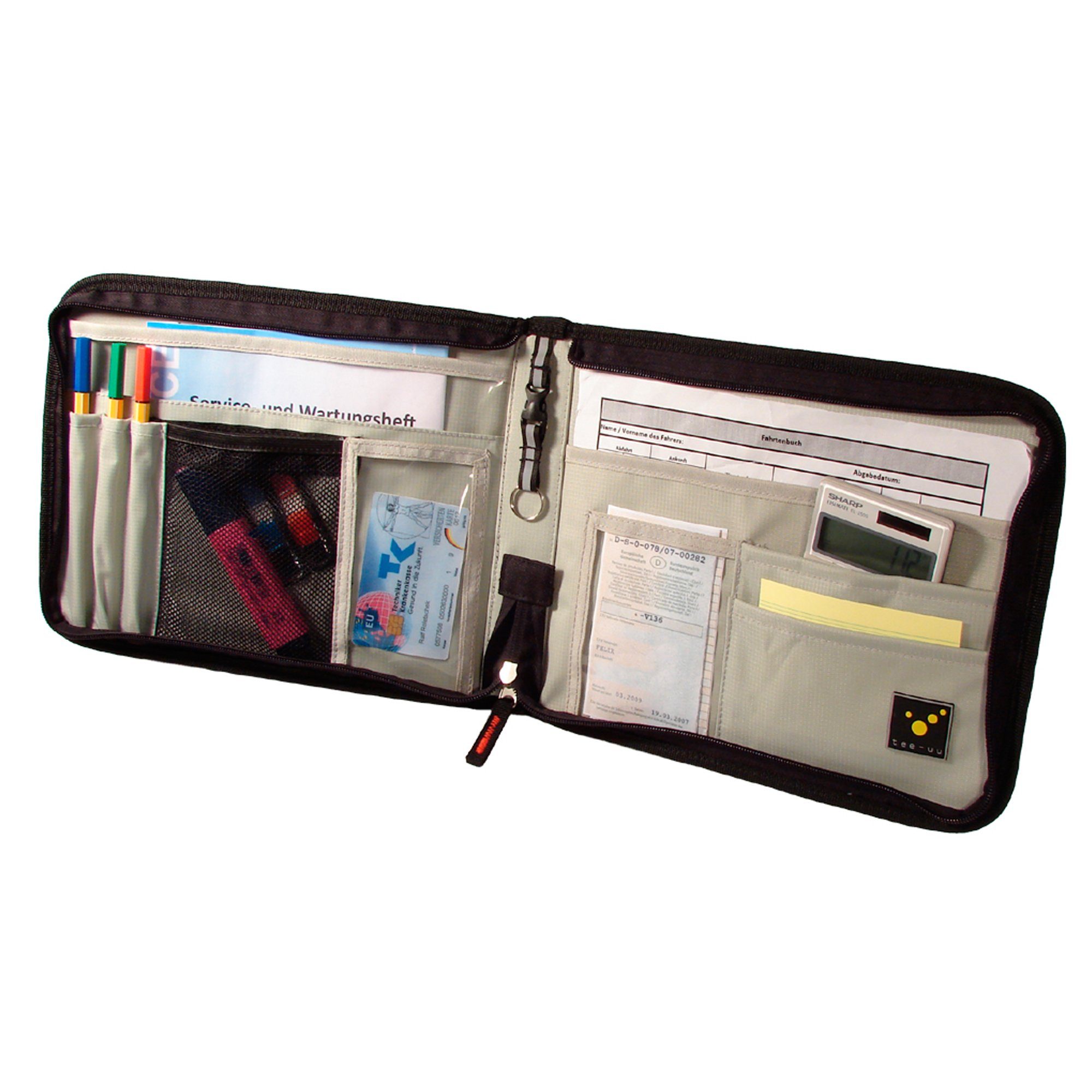 TOUR Schwarz Arzttasche x tee-uu quer 27 tee-uu Fahrtenbuch-Mappe Organizer x cm 4 22 DIN A5