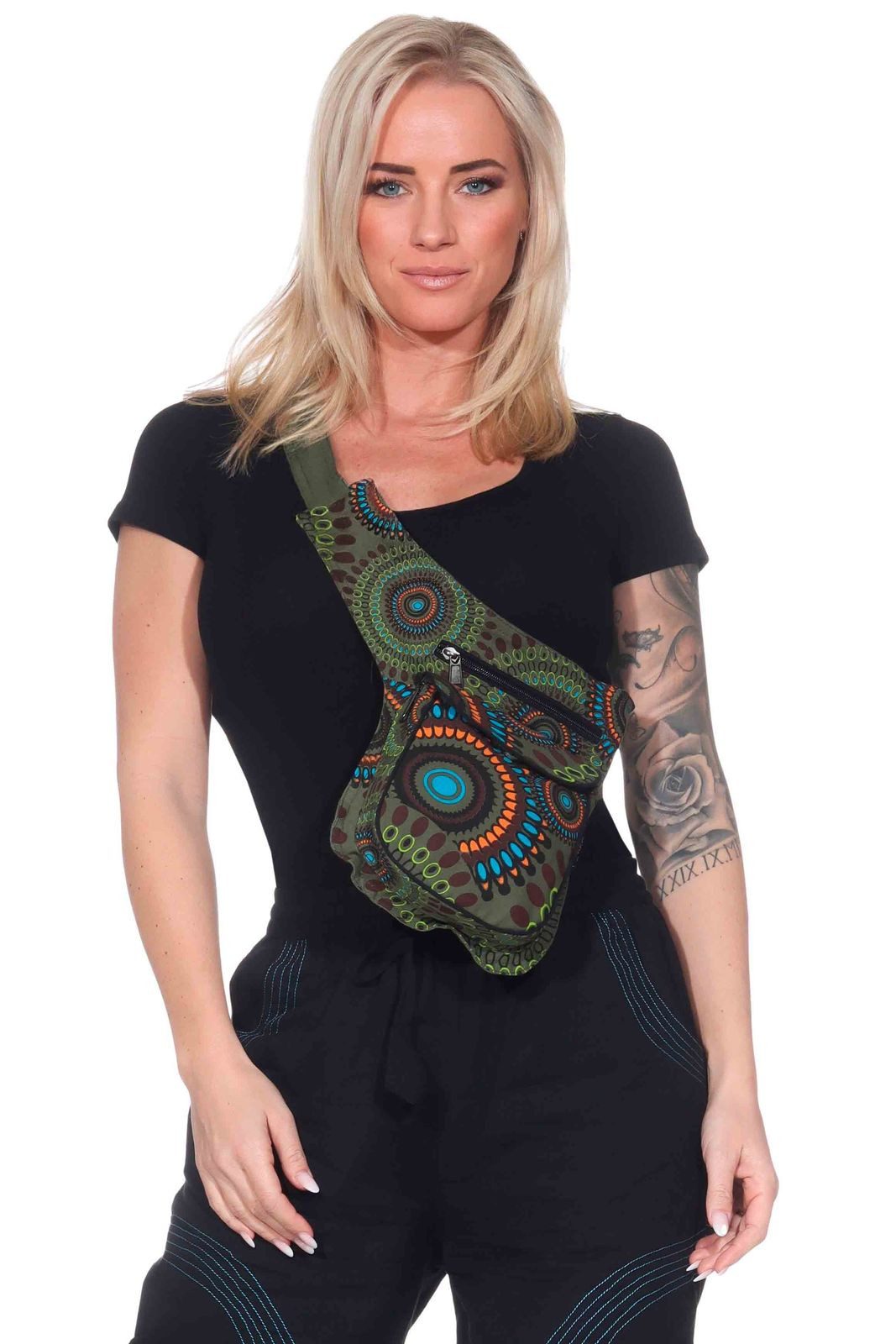 KUNST UND MAGIE Bauchtasche KUNST UND MAGIE Bauchtasche Mandala-Print Gürteltasche Festivaltasche