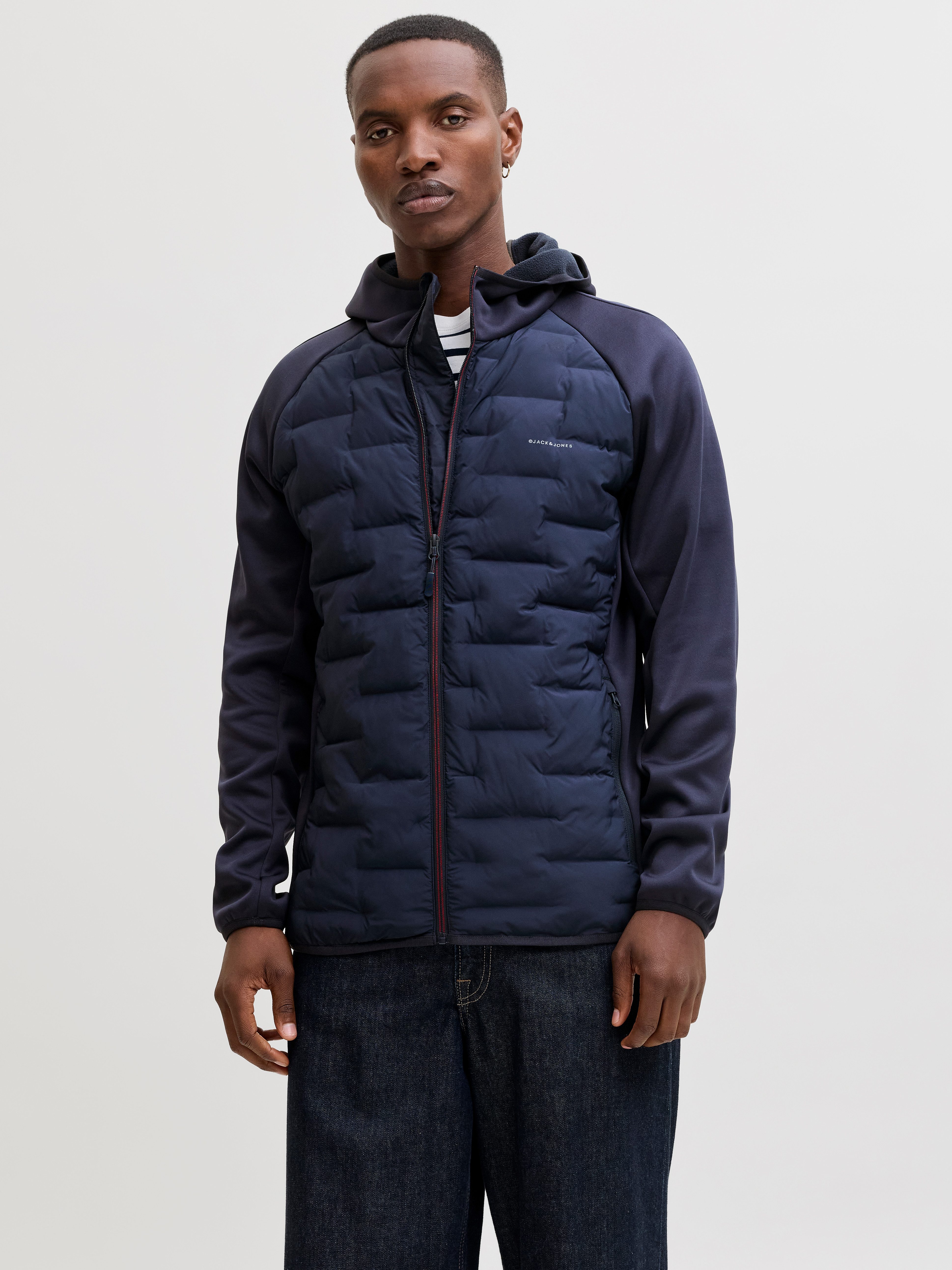 Jack & Jones Steppjacke JJEPERFECT HYBRID JACKET NOOS mit Kapuze