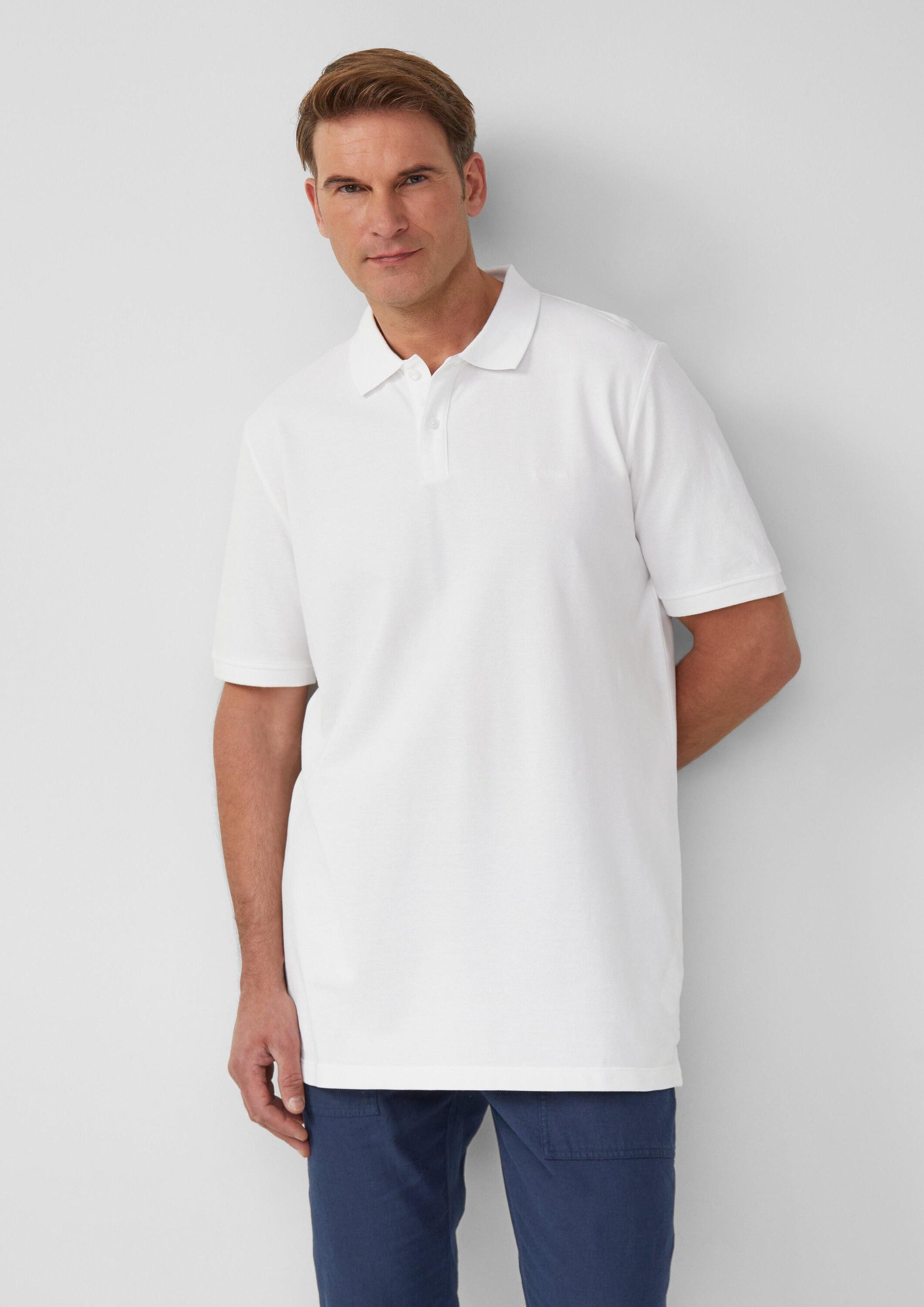 s.Oliver Kurzarmshirt Polo-Shirt Poloshirt aus Baumwollpiqué