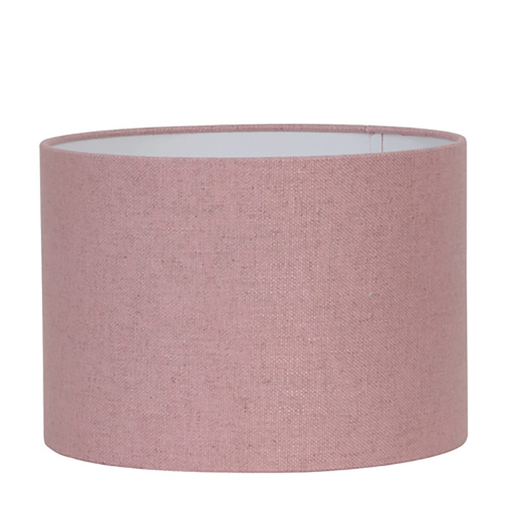 Dirk Davids Leuchten GmbH Lampenschirm Lampenschirm Zylinder in Leinen Rosa für Tischleuchte 20-20-15, Angenehmes warmes Licht