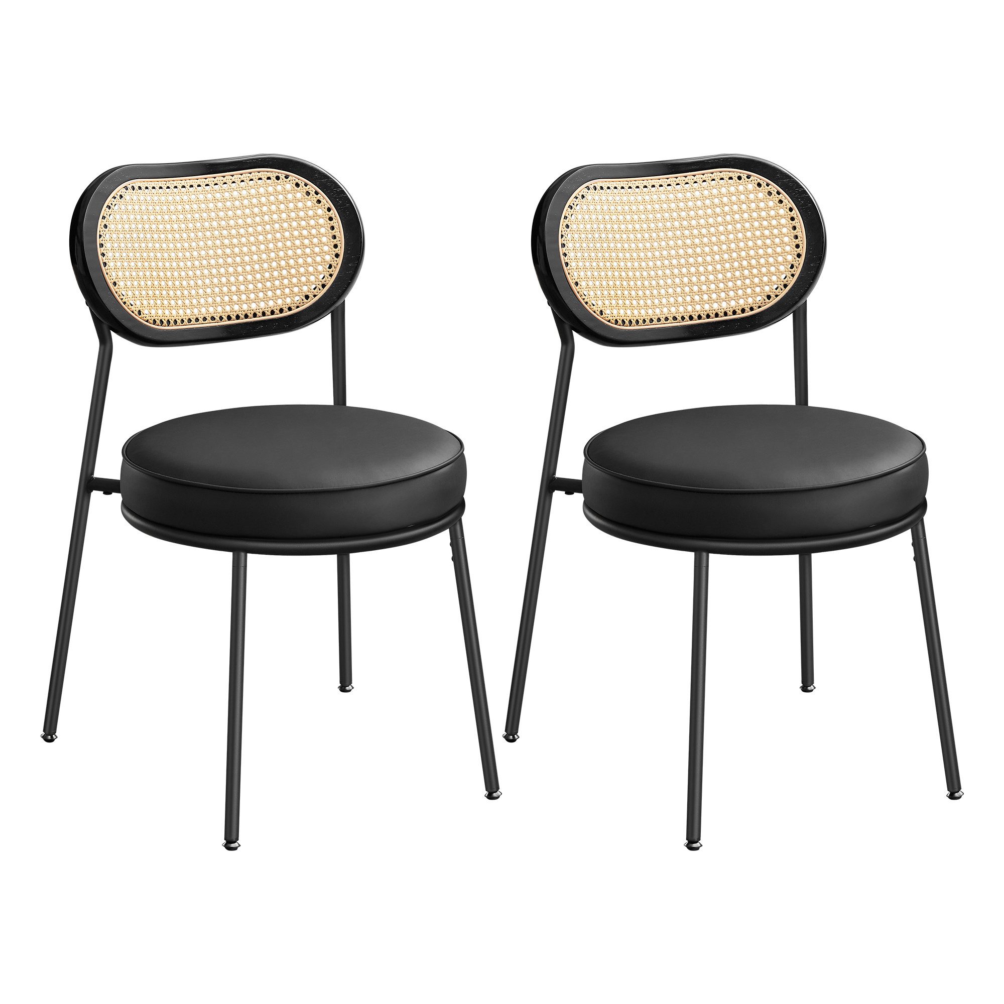 VASAGLE Esszimmerstuhl (2 St), Küchenstuhl, Boho-Stil, mit Rückenlehne günstig online kaufen