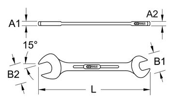 KS Tools Maulschlüssel CHROMEplus, Doppelmaulschlüssel, 8 x 9 mm