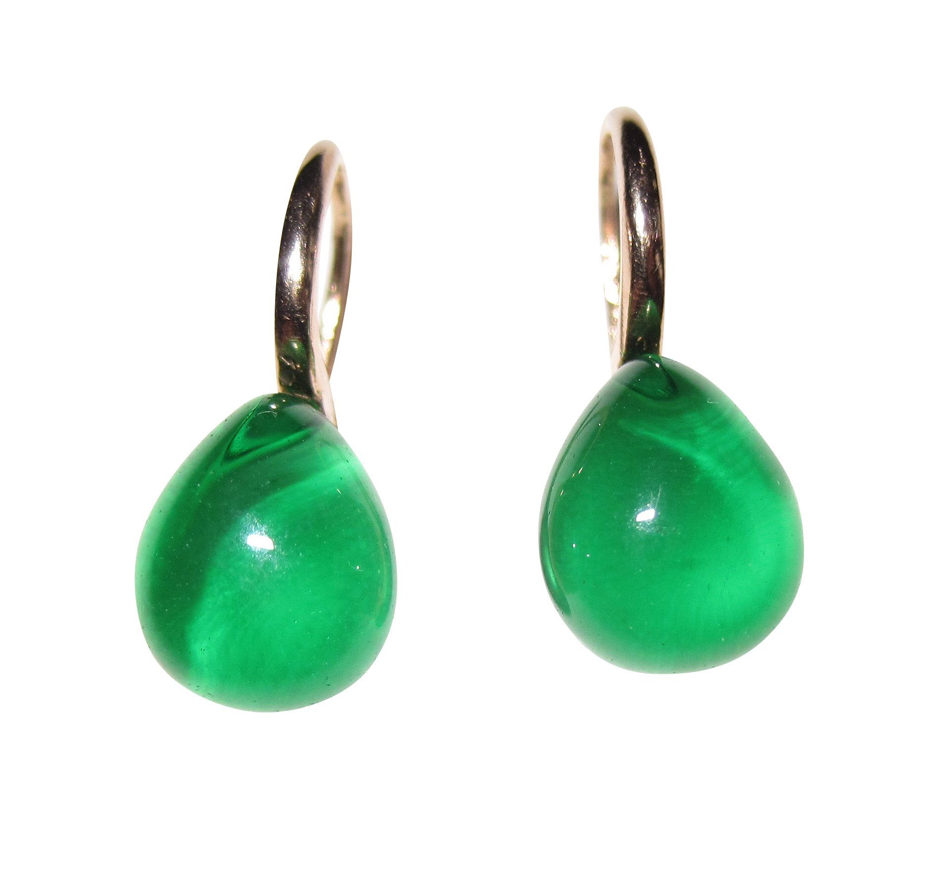 Paar Ohrhänger Bari smaragdgrün vergoldet Fashion-Highlight
