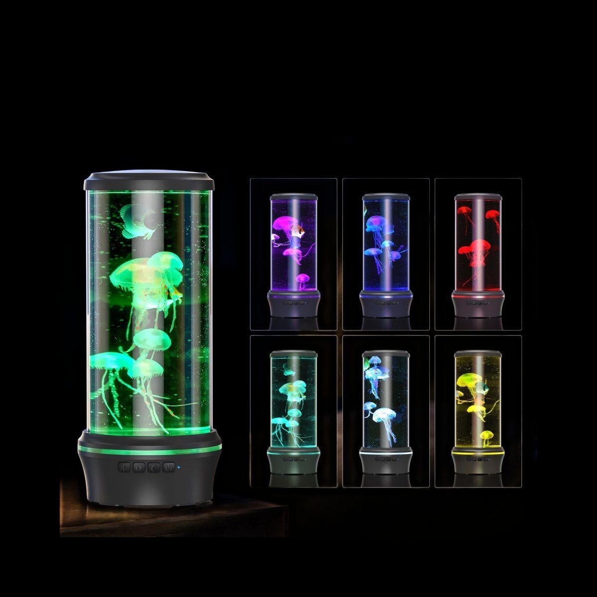 Jellyfish Weiss Timer-Funktion Lamp,Realistischer DOPWii Aquarium-Effekt,Leise,mit Nachtlicht