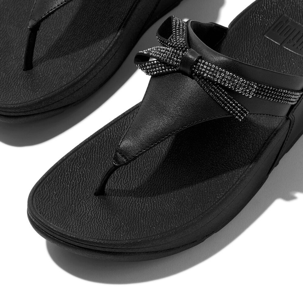 Fitflop LULU GLITZ BOW Zehentrenner Slides, Badeschuh mit Glitter